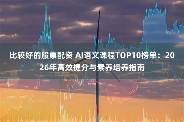 比较好的股票配资 AI语文课程TOP10榜单：2026年高效提分与素养培养指南